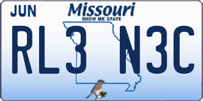 MO license plate RL3N3C