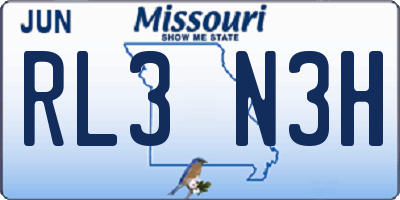 MO license plate RL3N3H