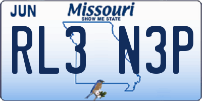 MO license plate RL3N3P