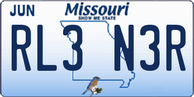 MO license plate RL3N3R