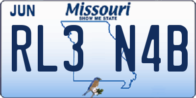 MO license plate RL3N4B