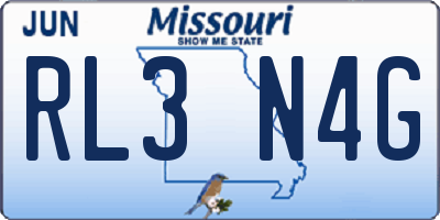 MO license plate RL3N4G