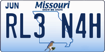 MO license plate RL3N4H