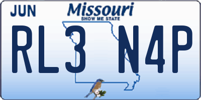 MO license plate RL3N4P