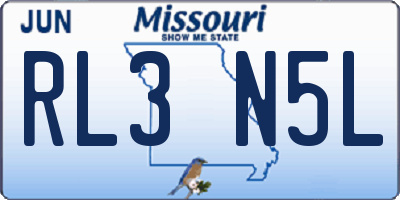 MO license plate RL3N5L