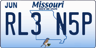 MO license plate RL3N5P