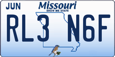 MO license plate RL3N6F