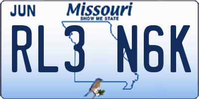 MO license plate RL3N6K