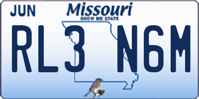 MO license plate RL3N6M