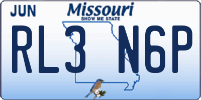 MO license plate RL3N6P
