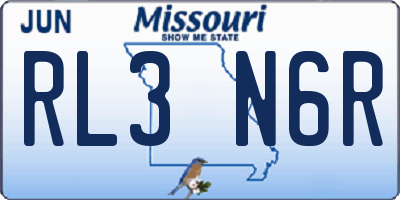 MO license plate RL3N6R