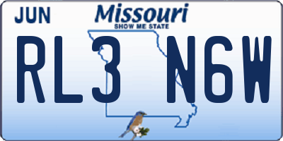 MO license plate RL3N6W