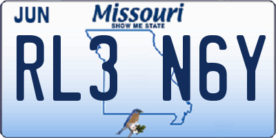 MO license plate RL3N6Y