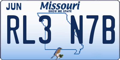MO license plate RL3N7B