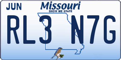 MO license plate RL3N7G