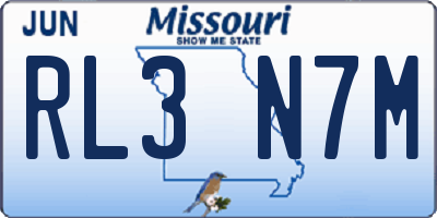 MO license plate RL3N7M