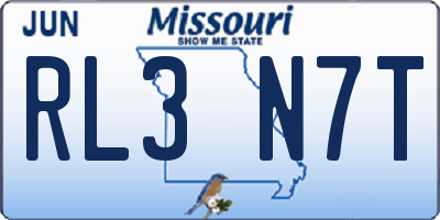 MO license plate RL3N7T