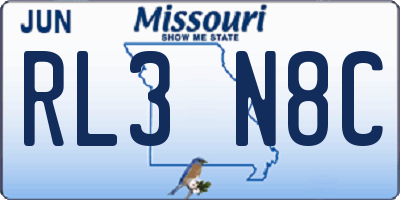 MO license plate RL3N8C