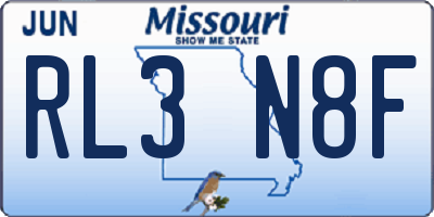 MO license plate RL3N8F