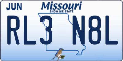 MO license plate RL3N8L