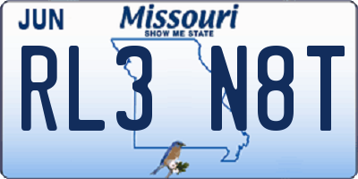 MO license plate RL3N8T