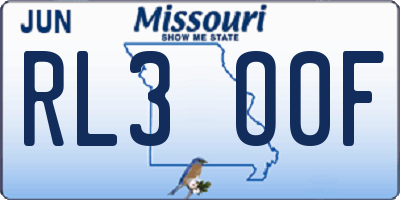 MO license plate RL3O0F