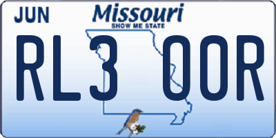 MO license plate RL3O0R