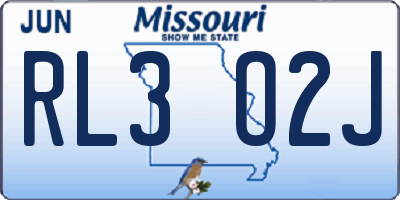 MO license plate RL3O2J