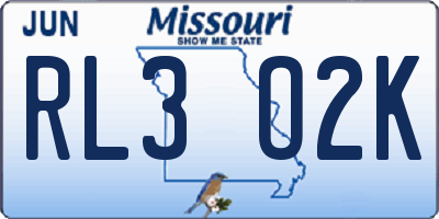 MO license plate RL3O2K