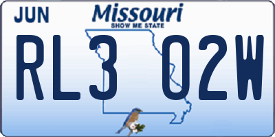 MO license plate RL3O2W