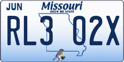 MO license plate RL3O2X
