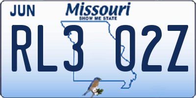 MO license plate RL3O2Z