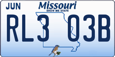 MO license plate RL3O3B