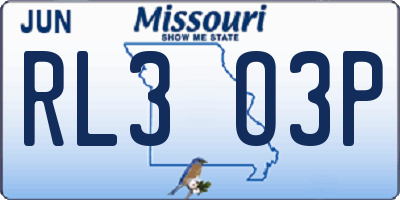 MO license plate RL3O3P