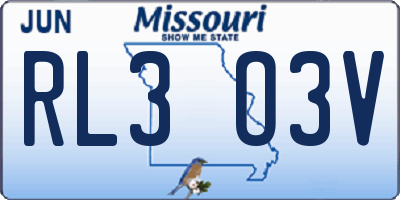 MO license plate RL3O3V