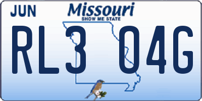 MO license plate RL3O4G