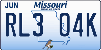 MO license plate RL3O4K