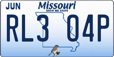 MO license plate RL3O4P