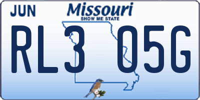 MO license plate RL3O5G