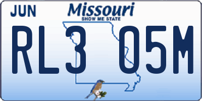 MO license plate RL3O5M
