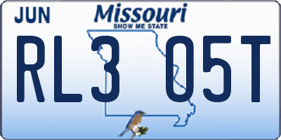 MO license plate RL3O5T