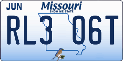MO license plate RL3O6T