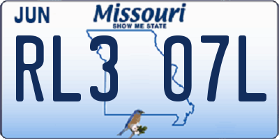 MO license plate RL3O7L