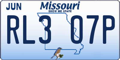 MO license plate RL3O7P
