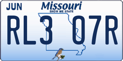 MO license plate RL3O7R