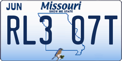 MO license plate RL3O7T