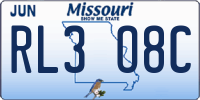 MO license plate RL3O8C