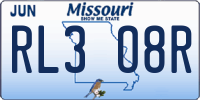 MO license plate RL3O8R