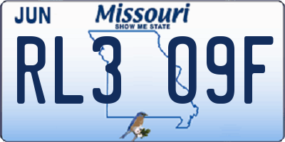 MO license plate RL3O9F