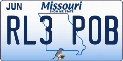 MO license plate RL3P0B